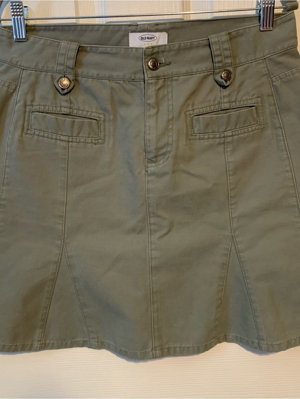 Old Navy Olive Utility Skort with Button-Tab Waist